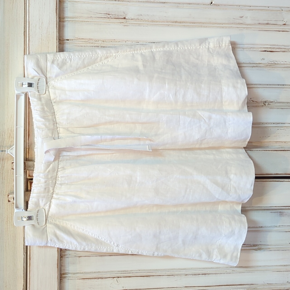 J.crew, 100% linen off-white/ Ivory mini skirt. Size 2